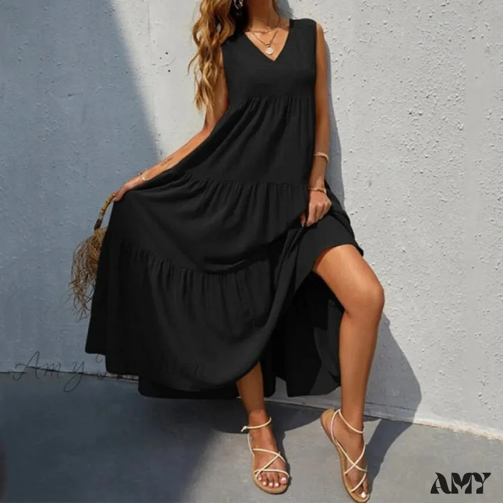 Amy Fashion - Long Sleeve Bohemian Maxi Dresses