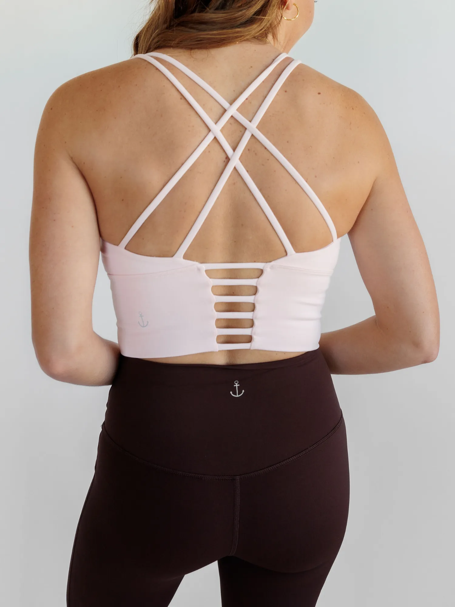 Ballet Pink "Elizabeth" Open Back Longline Sports Bra