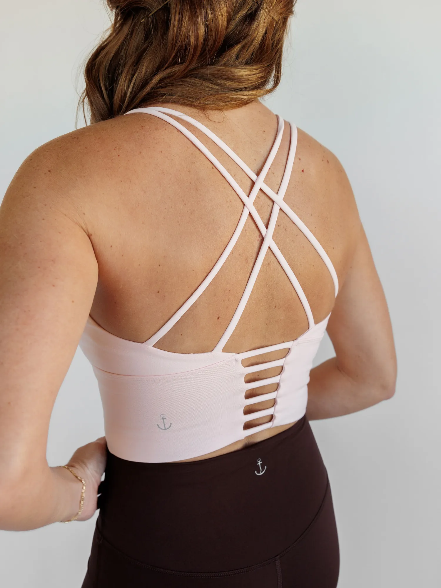 Ballet Pink "Elizabeth" Open Back Longline Sports Bra