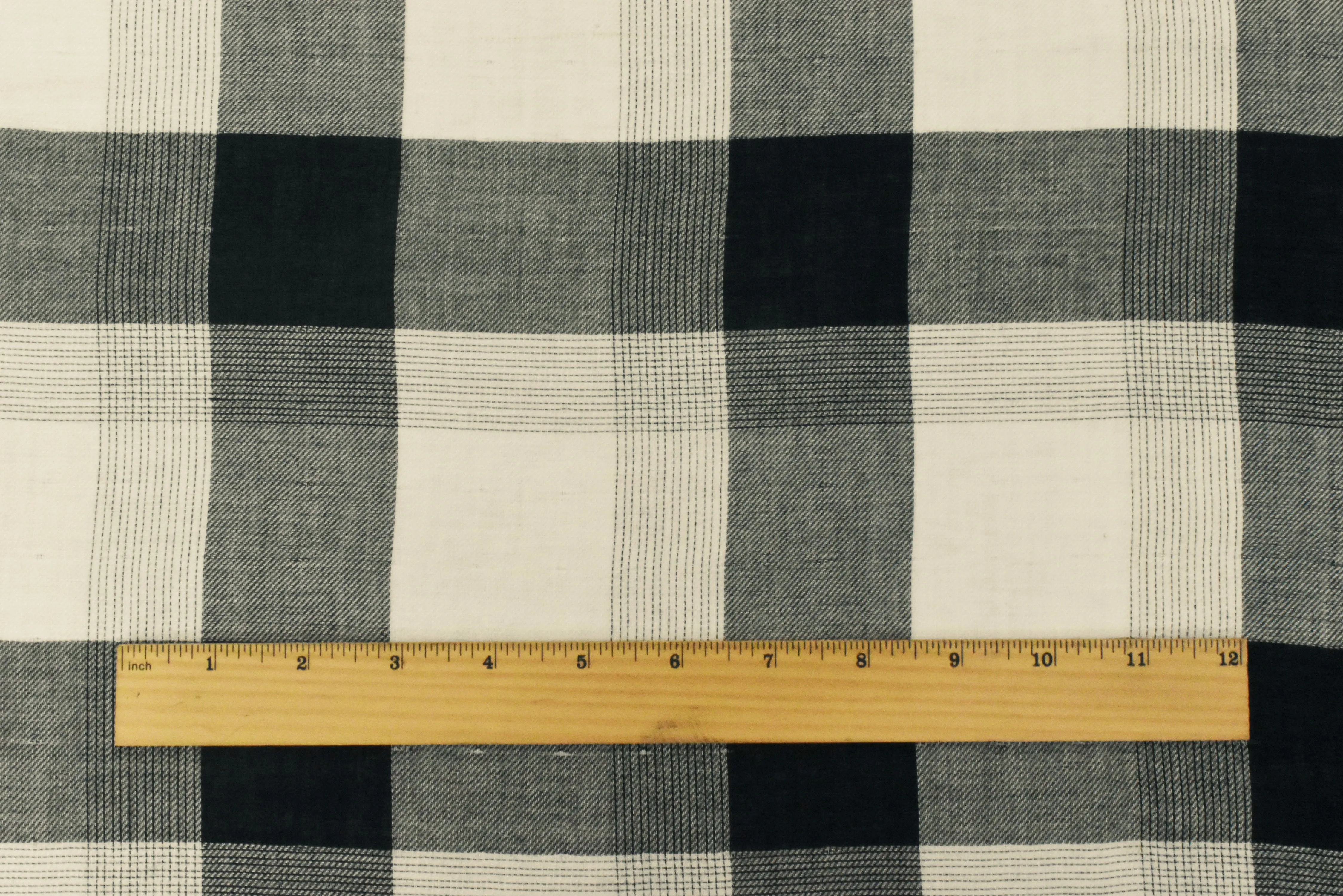 Black-Ivory Famous Maker Cotton Plaid Double Twill Woven Fabric
