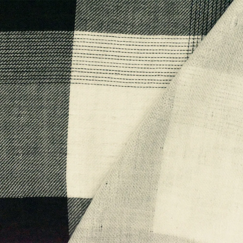 Black-Ivory Famous Maker Cotton Plaid Double Twill Woven Fabric