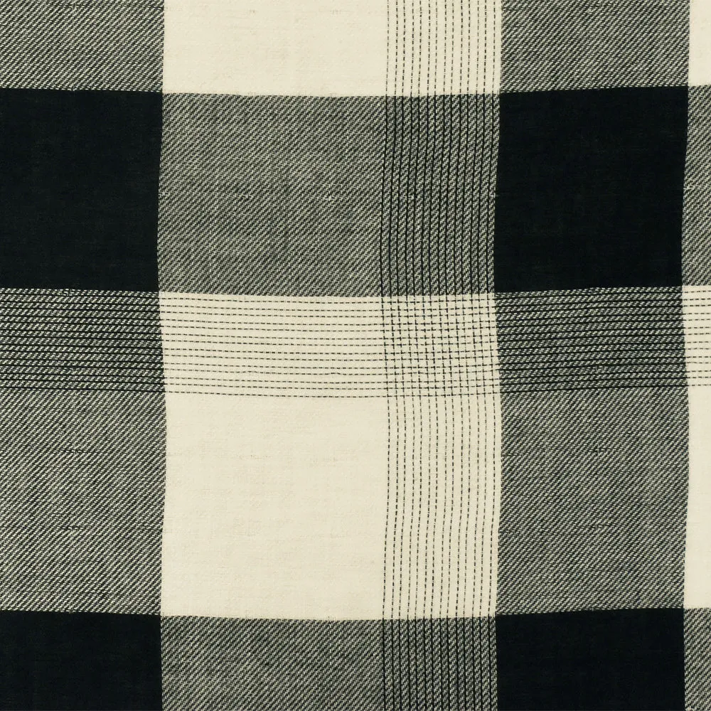 Black-Ivory Famous Maker Cotton Plaid Double Twill Woven Fabric