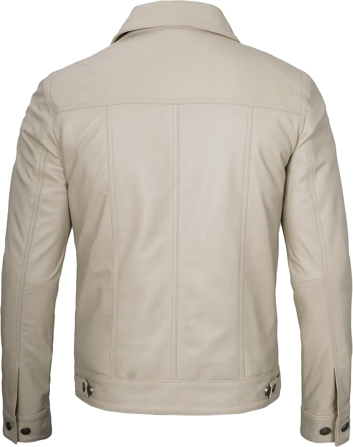 Blingsoul Premium Vintage Leather Jacket Men - Real Lambskin Trucker Mens Leather Jackets