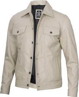 Blingsoul Premium Vintage Leather Jacket Men - Real Lambskin Trucker Mens Leather Jackets