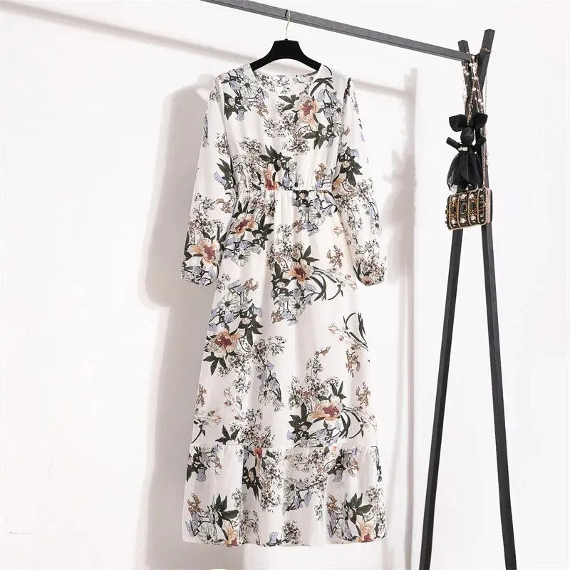Bohemian Elegant Floral Printed Dress