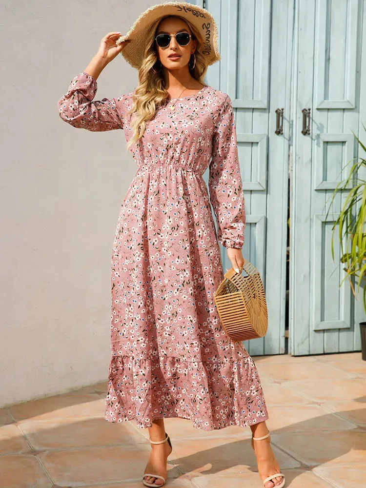 Bohemian Elegant Floral Printed Dress