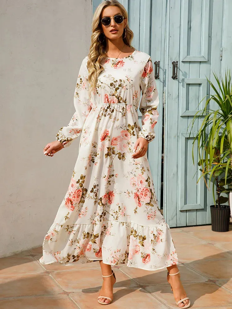 Bohemian Elegant Floral Printed Dress