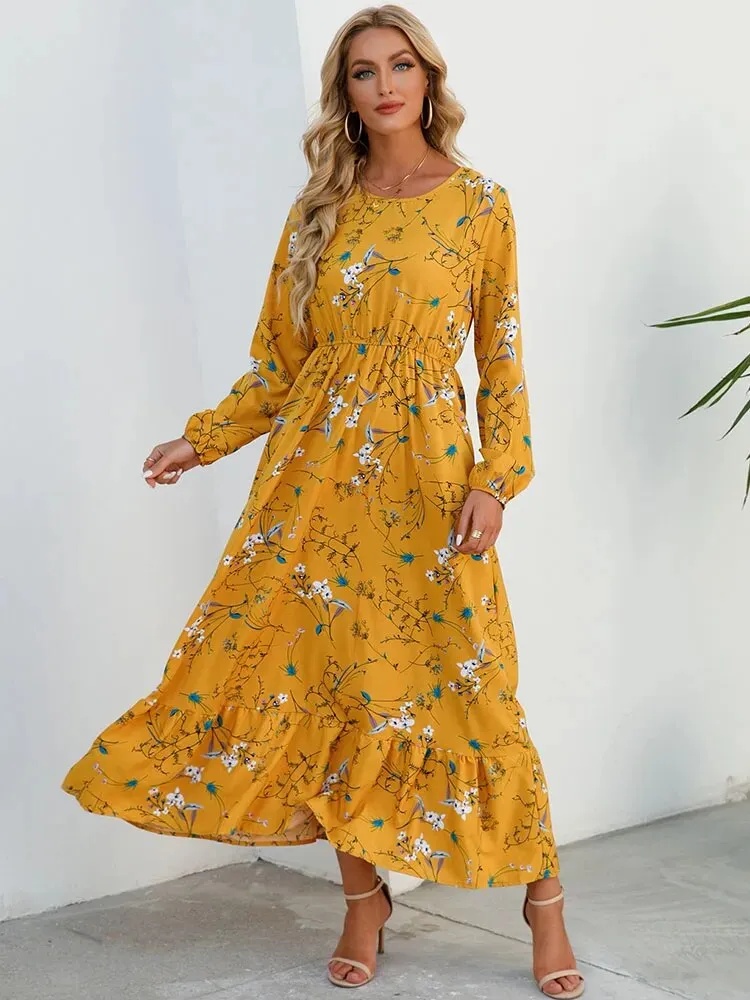Bohemian Elegant Floral Printed Dress