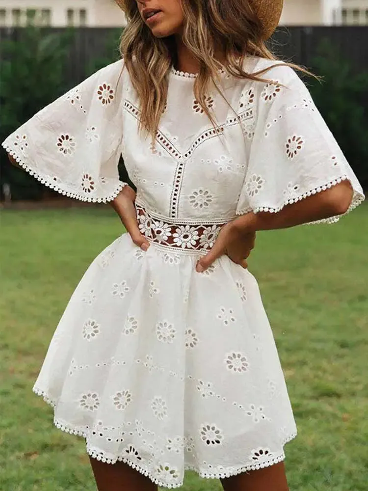 Boho Chic Flare Sleeve Mini Dress
