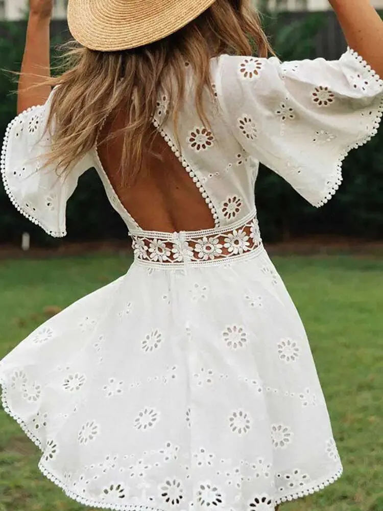 Boho Chic Flare Sleeve Mini Dress