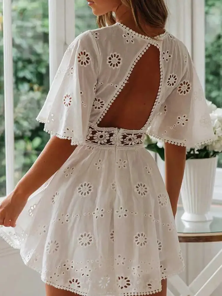 Boho Chic Flare Sleeve Mini Dress