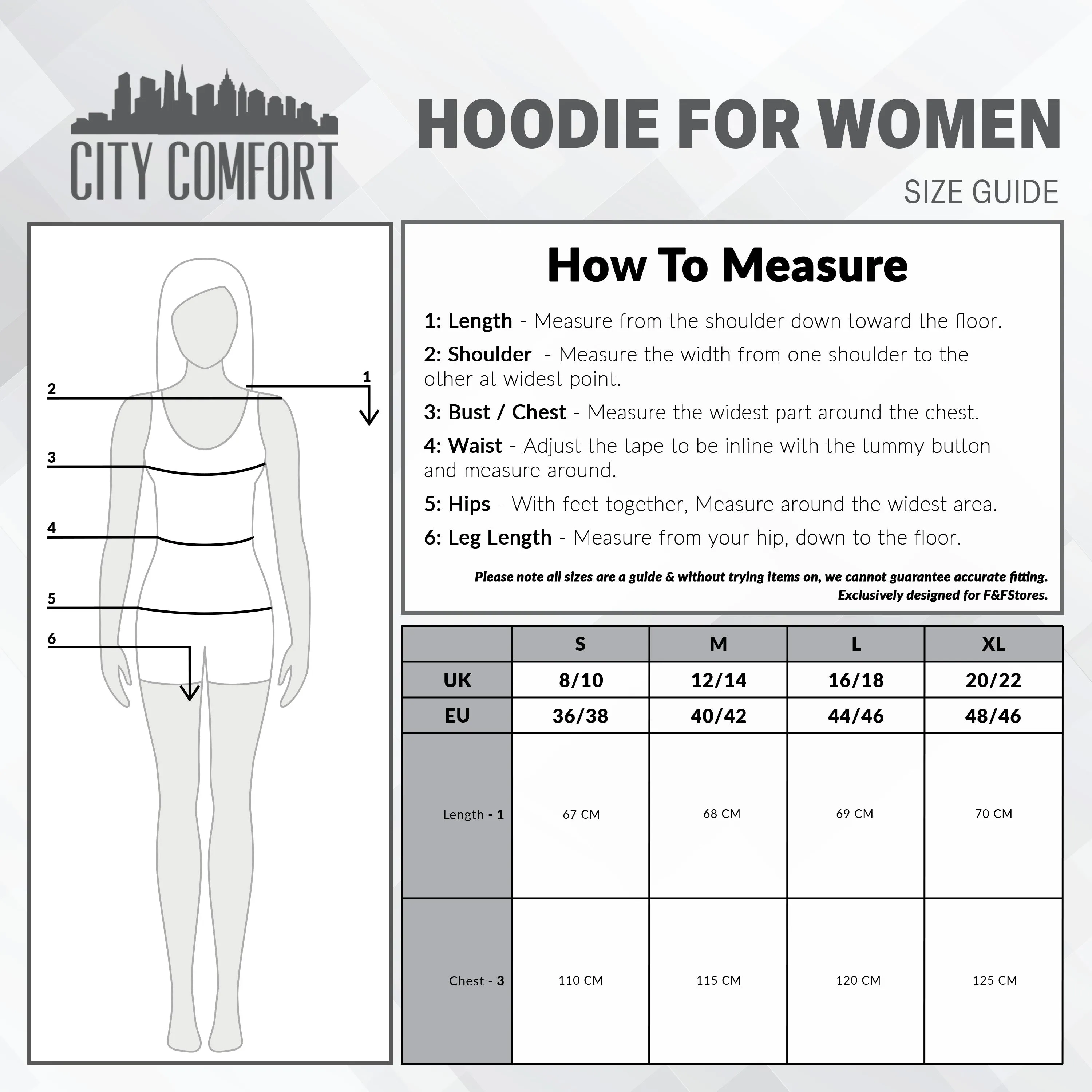 CityComfort Hoodies for Women - Fleece Hoodie for Women