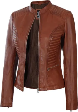 Decrum Leather Jacket Women - Casual Real Lambskin Womens Leather Jacket