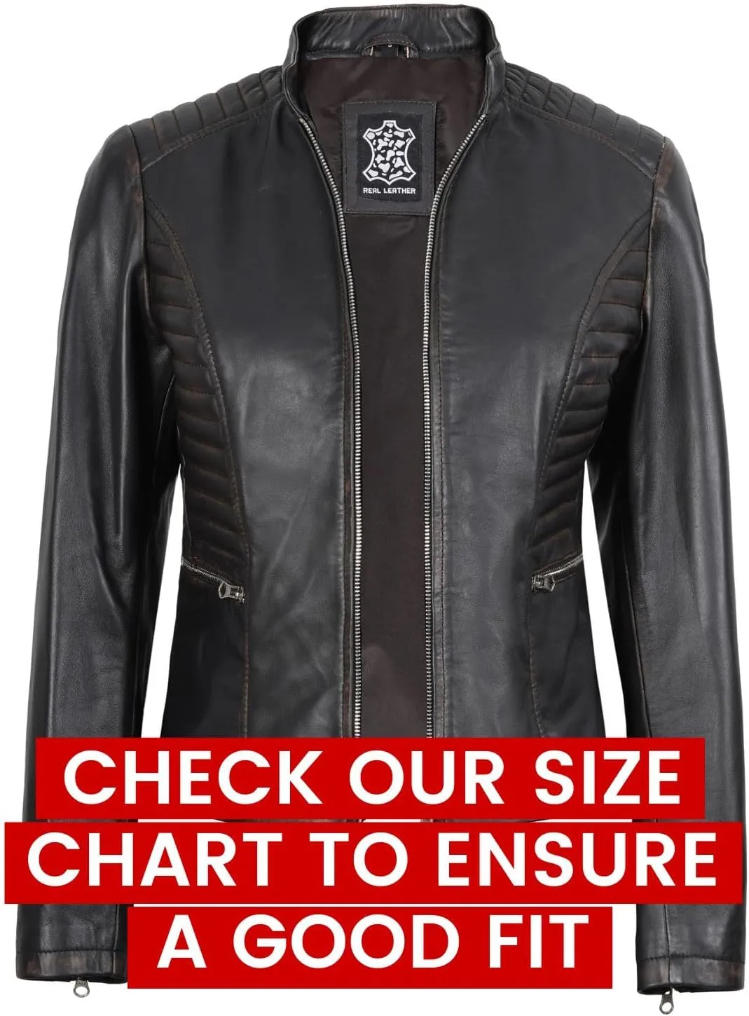 Decrum Leather Jacket Women - Casual Real Lambskin Womens Leather Jacket