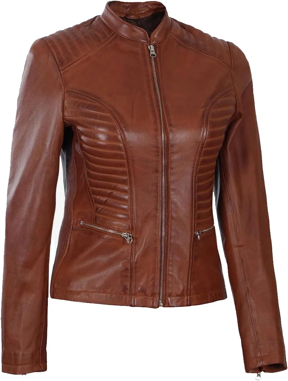 Decrum Leather Jacket Women - Casual Real Lambskin Womens Leather Jacket