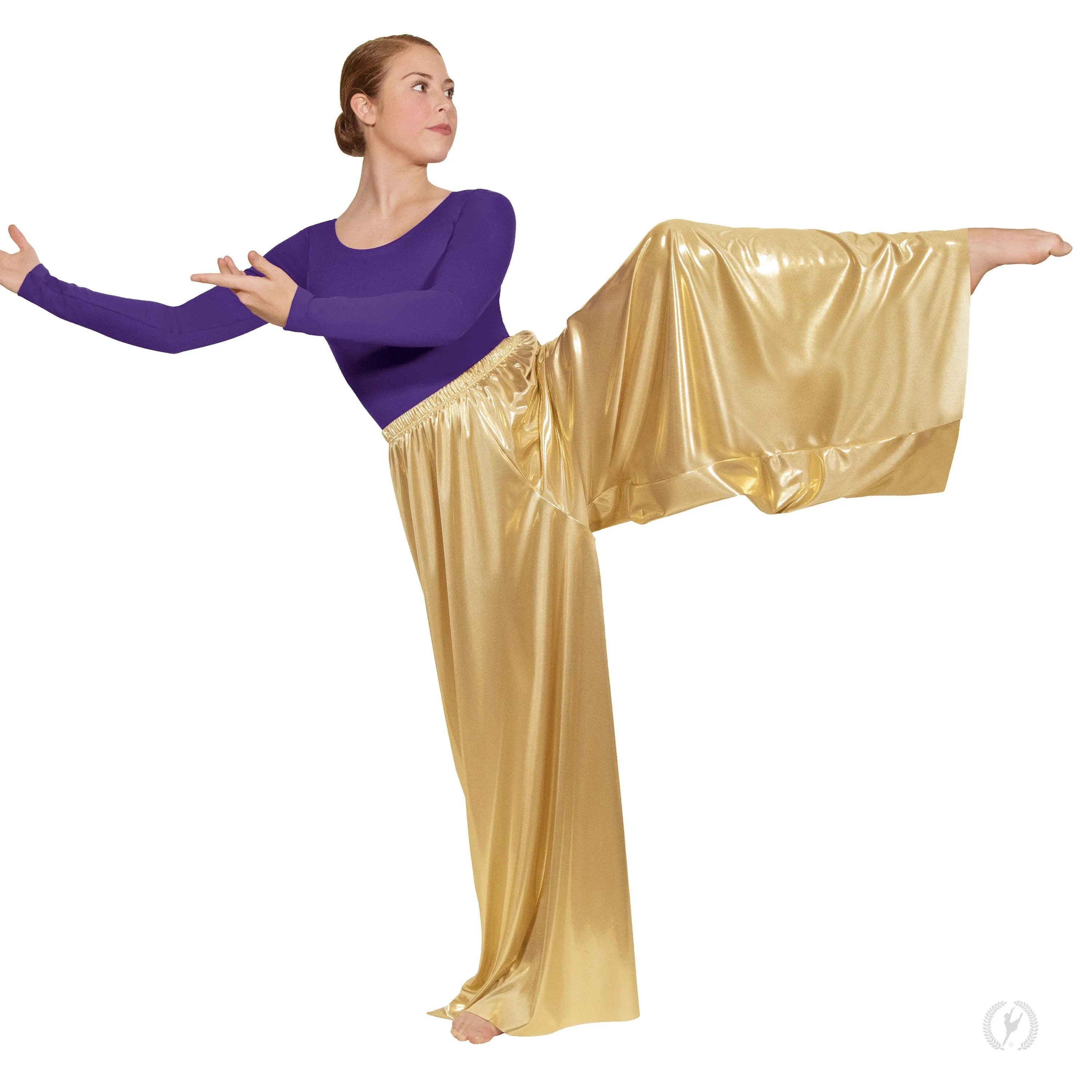 Eurotard 14691 Womens Wide Leg Metallic Palazzo Pants