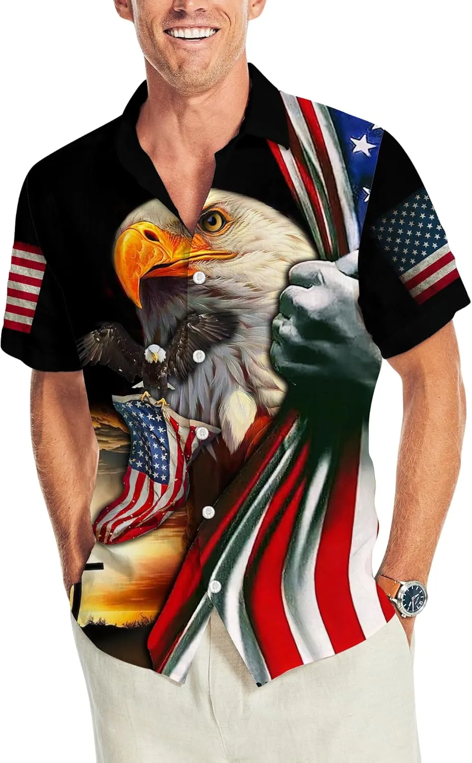 Funny Hawaiian Shirt Tropical Short Sleeve Summer Beach Button Down Hawaiian Ocean Shirts for Men