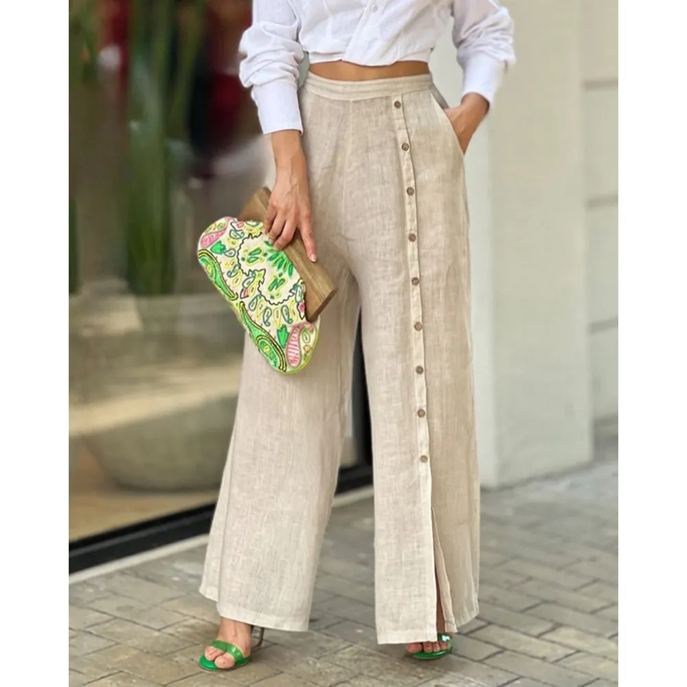 Long Sleeve and Loose Wide Leg Pants Set