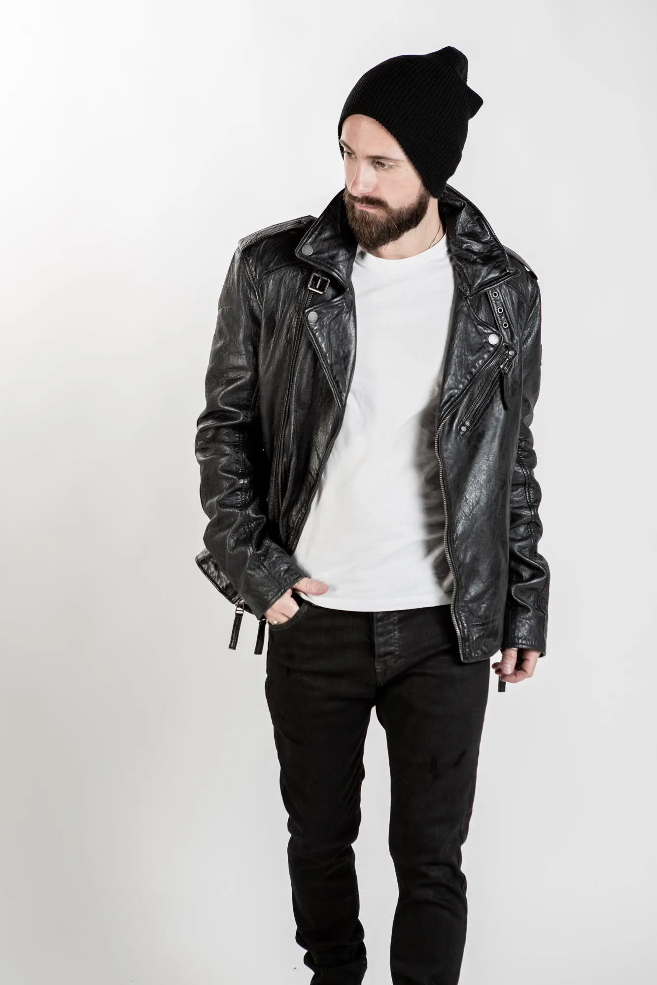 Malic Leather Jacket  - Anthracite