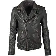 Malic Leather Jacket  - Anthracite