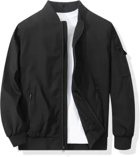 Men's Bomber Jacket Casual Fashion Lightweight Windbreaker Outdoor Flight Coat Jackets