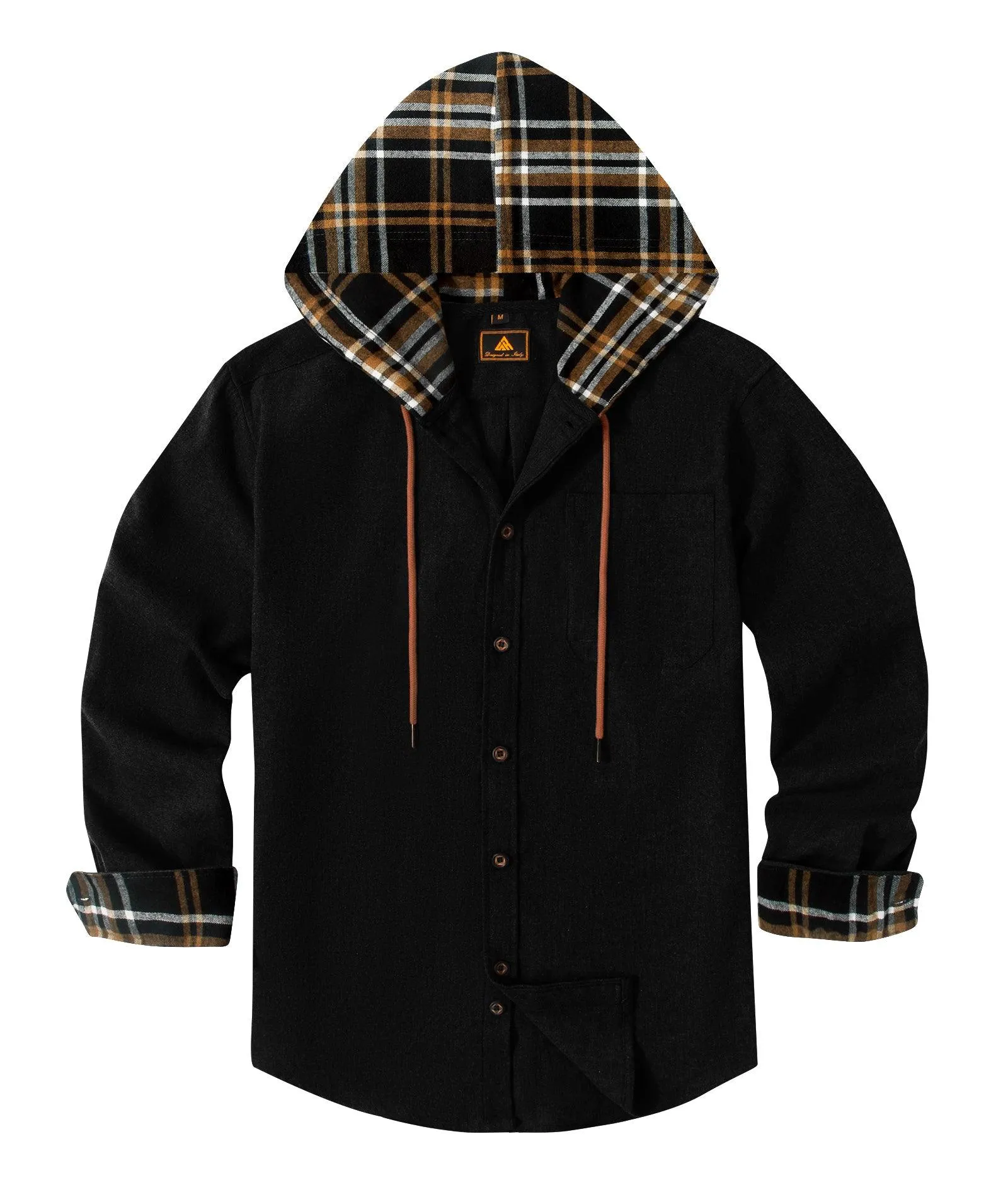 Men's Button Up Flannel Plaid Shirt-ZPK007042