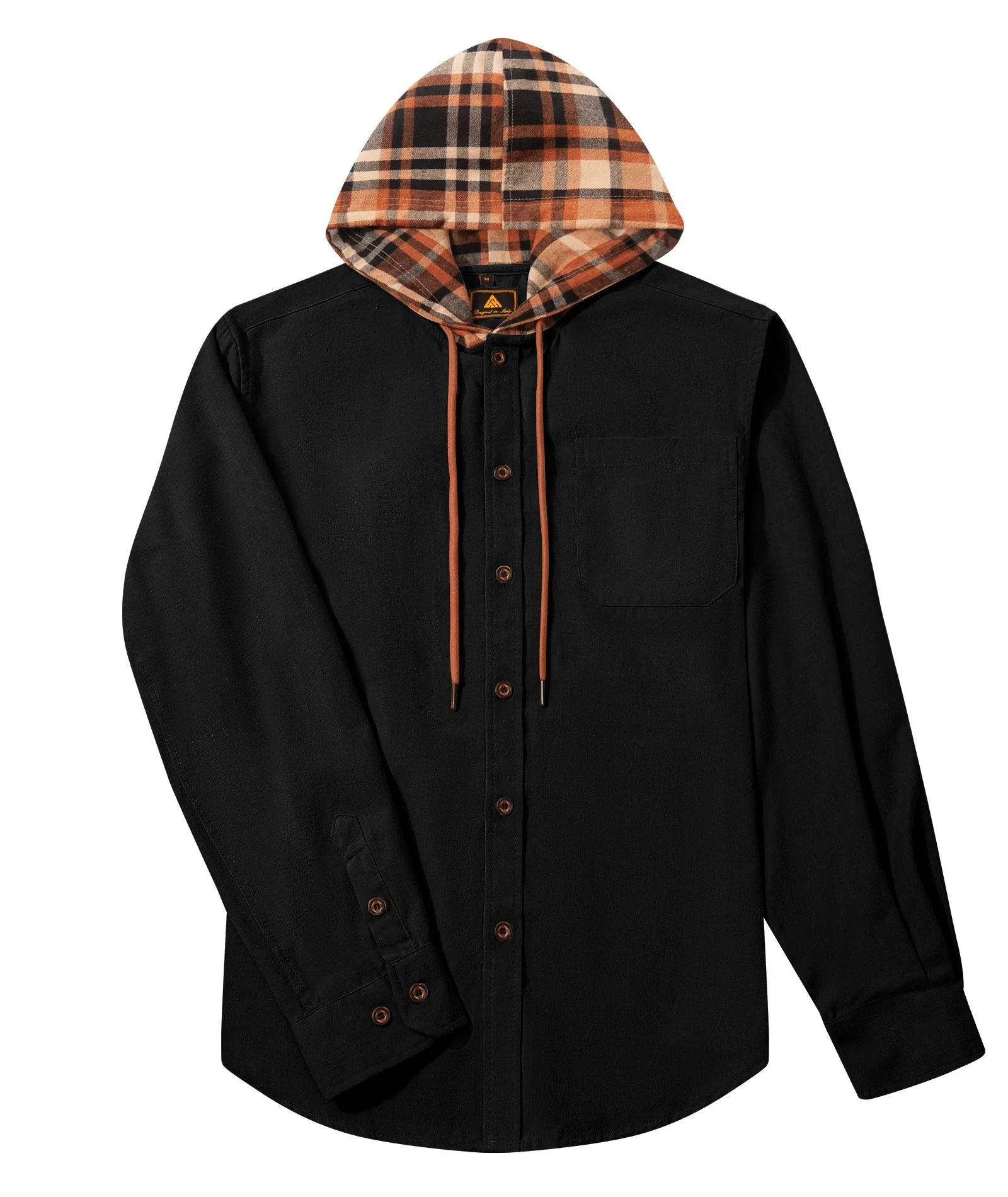 Men's Button Up Flannel Plaid Shirt-ZPK007042