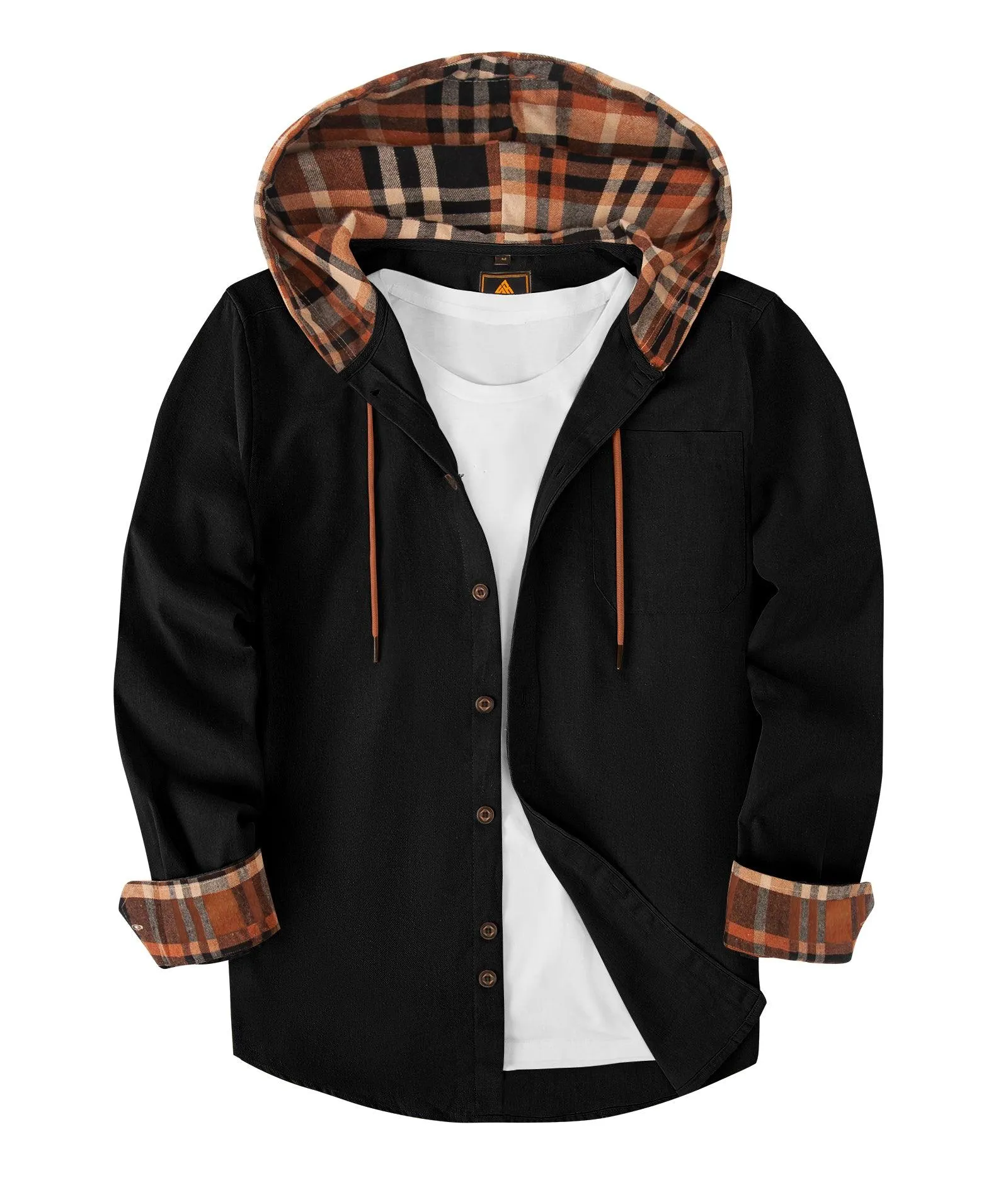Men's Button Up Flannel Plaid Shirt-ZPK007042