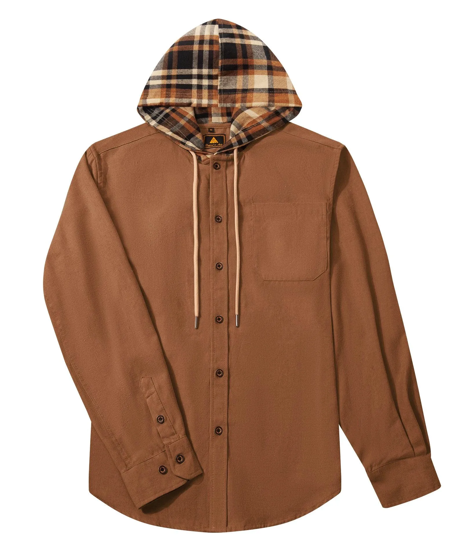Men's Button Up Flannel Plaid Shirt-ZPK007042