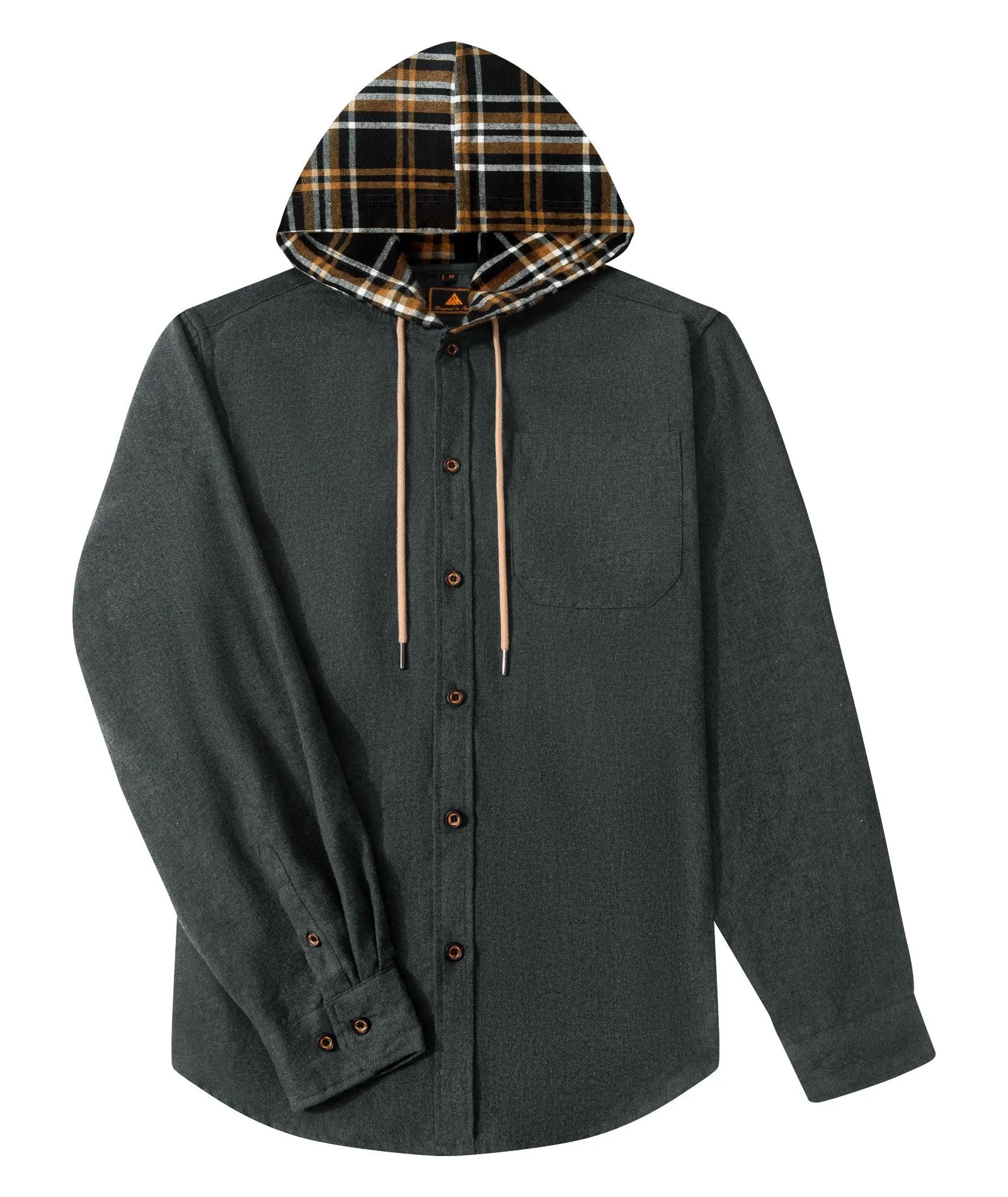Men's Button Up Flannel Plaid Shirt-ZPK007042