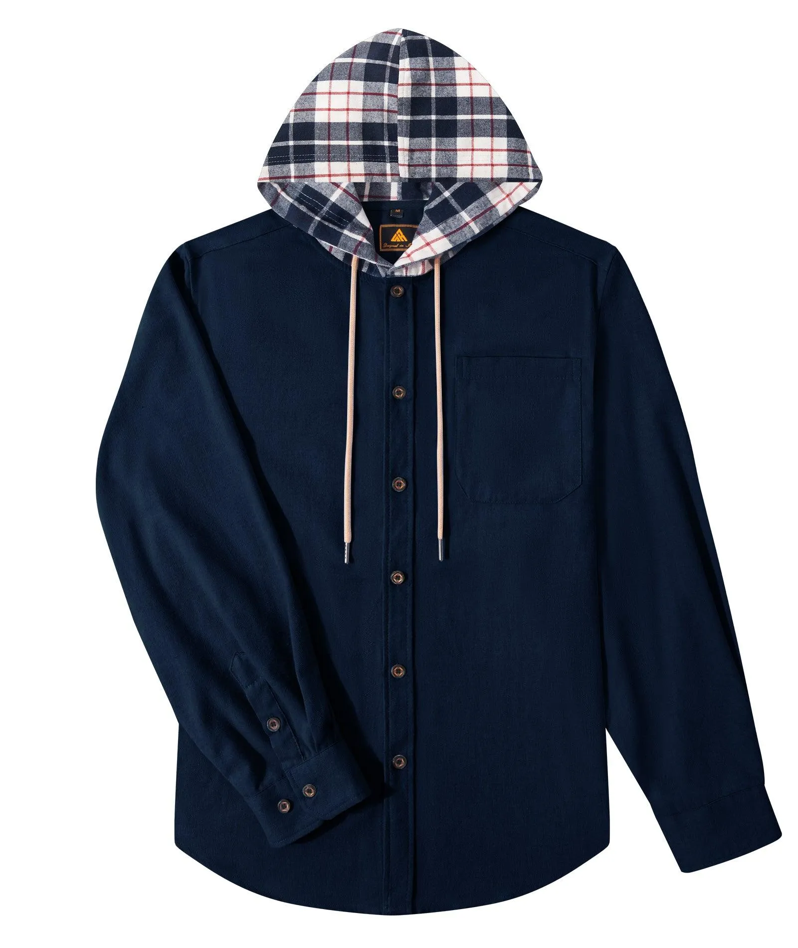 Men's Button Up Flannel Plaid Shirt-ZPK007042