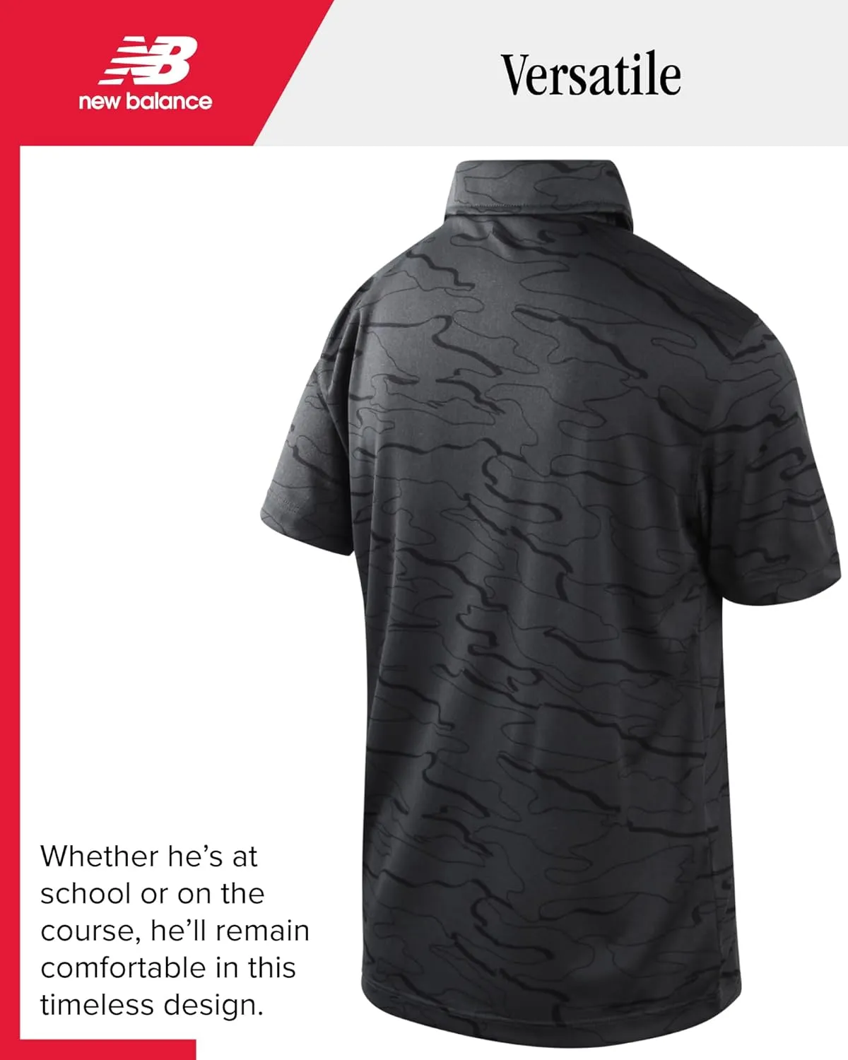 New Balance Boys Polo T-Shirt - 2 Pack Short Sleeve Dry Fit Shirt - Performance Collared Golf Shirt (8-20)