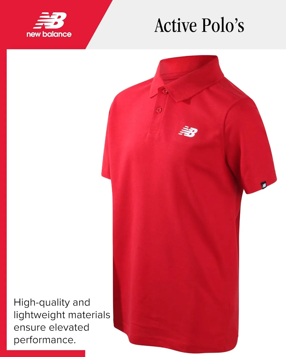 New Balance Boys Polo T-Shirt - 2 Pack Short Sleeve Dry Fit Shirt - Performance Collared Golf Shirt (8-20)