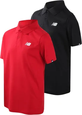 New Balance Boys Polo T-Shirt - 2 Pack Short Sleeve Dry Fit Shirt - Performance Collared Golf Shirt (8-20)