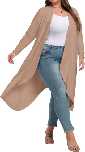 OLRIK Plus Size Cardigan for Women Trendy Lightweight Fall Clothes Long Duster Cardigans for Women with Pockets