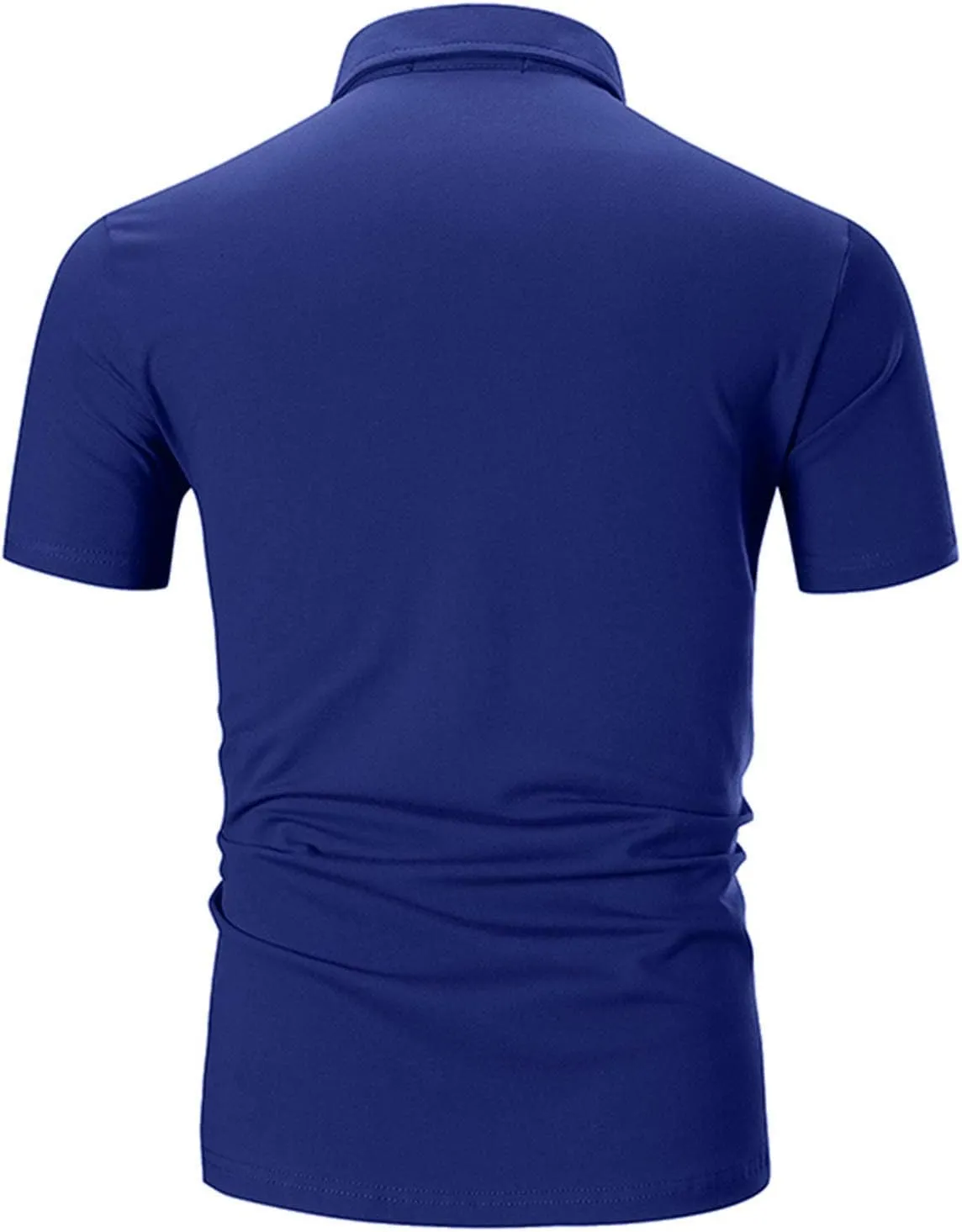 Polo Shirts for Men Short Sleeve Casual Fit Plaid Collar T-Shirts