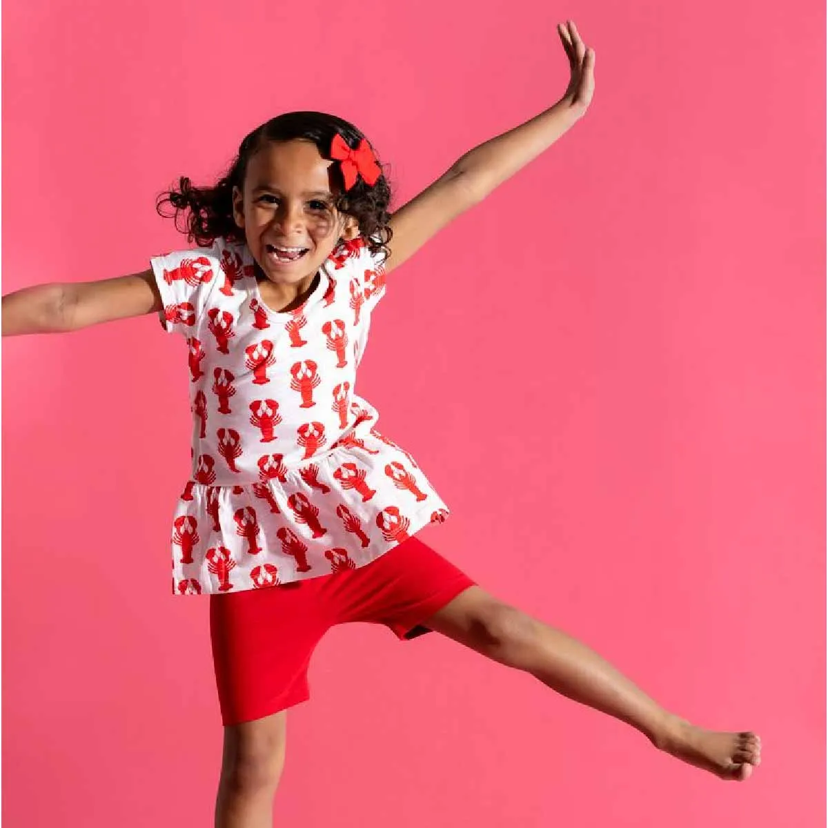SALE - Short Sleeve Peplum Top_Lobster Claws