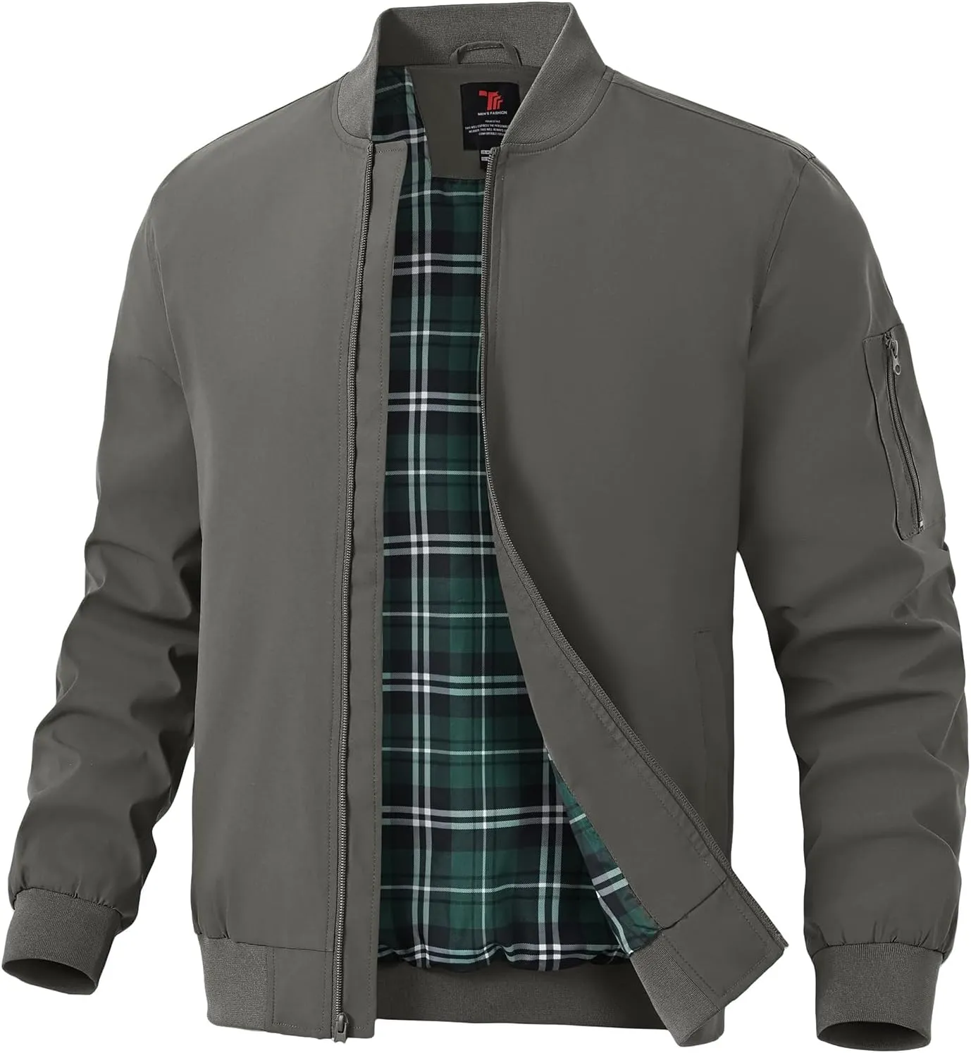 TBMPOY Men's Bomber Jackets Lightweight Light Windbreaker Casual Business Dress Stylish Fall Spring Golf Work