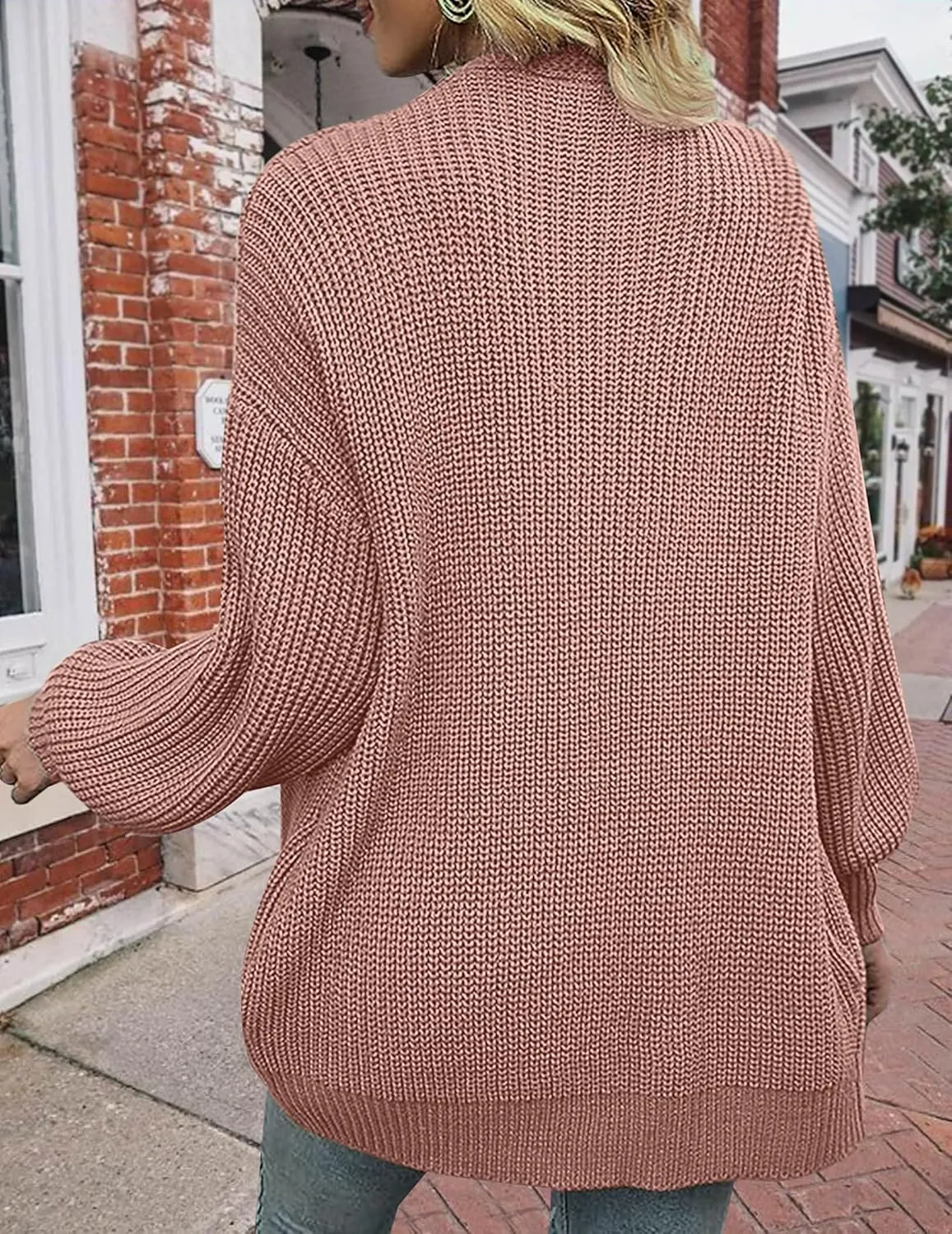 Women's Lightweight Oversized Long Cardigans Spring 2025 Cute Waffle Knit V Neck Open Front Thin Sweater Cardigan