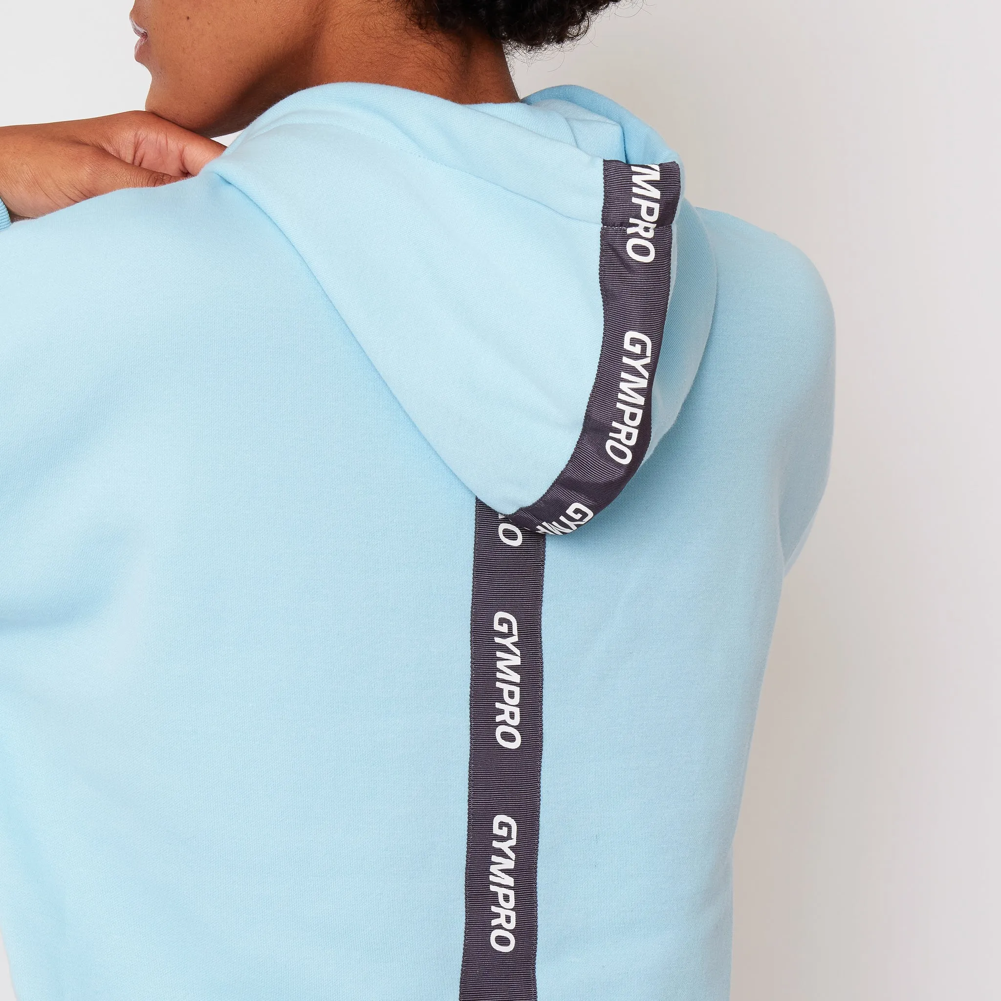 Womens - Pouch Longline Hoodie - Blue