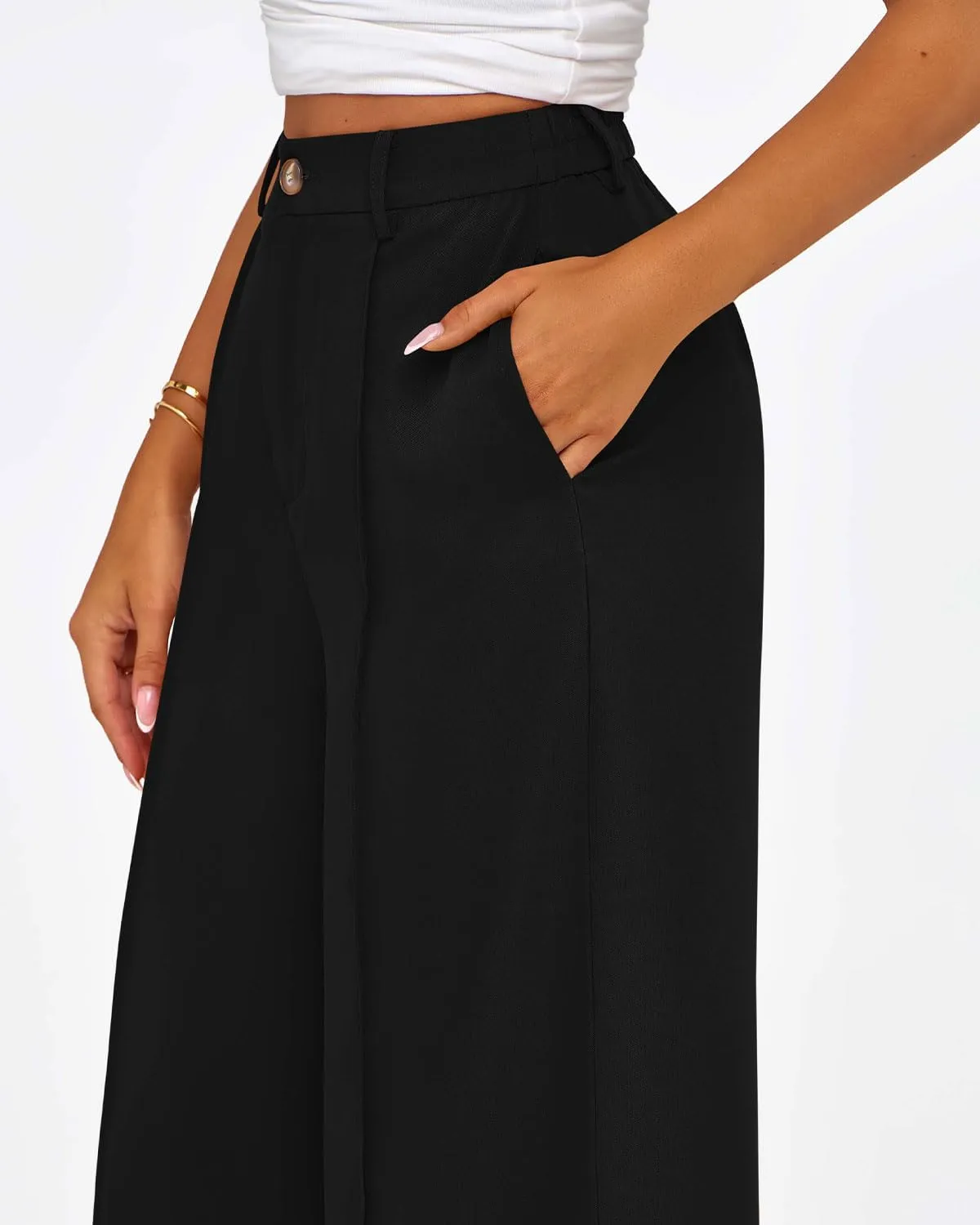 Zenlonr Womens Wide Leg Pants 2025 Casual High Waist Long Palazzo Trouser Loose Business Work Pants Summer Clothes