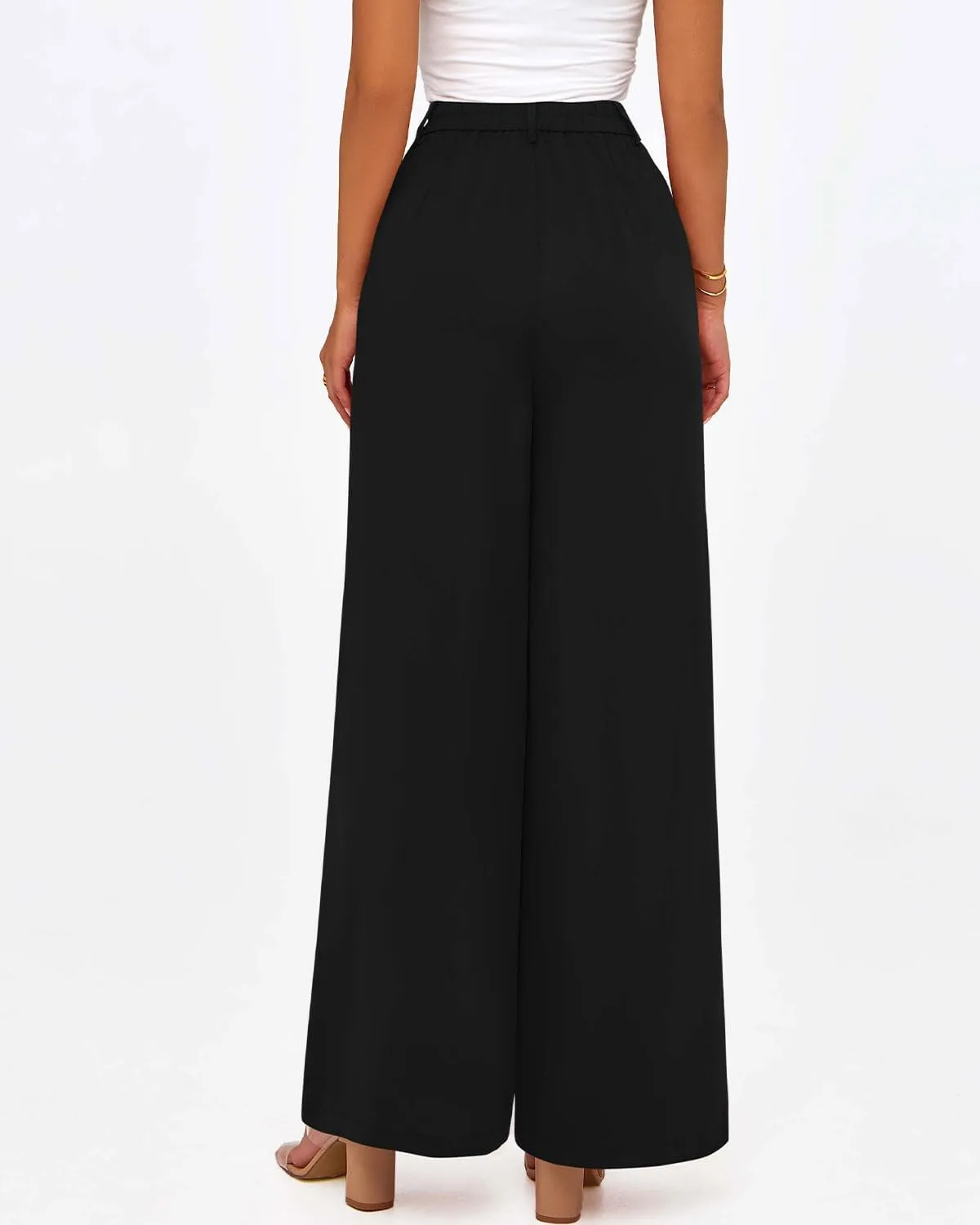 Zenlonr Womens Wide Leg Pants 2025 Casual High Waist Long Palazzo Trouser Loose Business Work Pants Summer Clothes